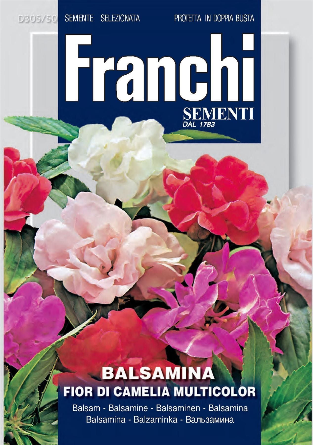 Franchi Seeds of Italy - Flower - FDBF_ 305-50 - Balsamina Fior di Camelia Multicolour - Seeds