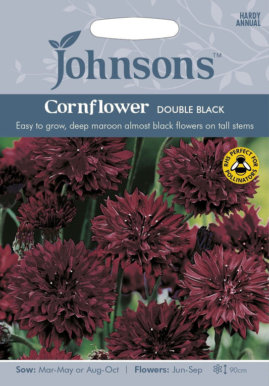 Johnsons Cornflower Double Black 250 Seeds