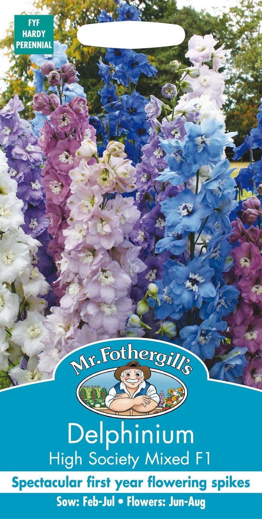 Mr Fothergills Delphinium High Society Mixed 25 Seeds