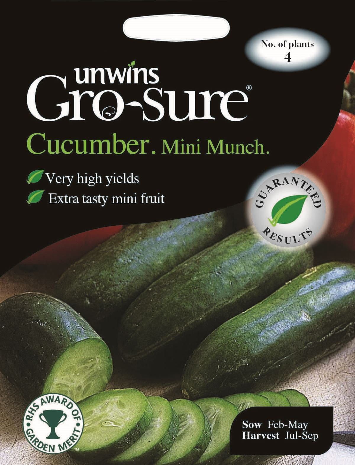 Unwins Cucumber Mini Munch F1 4 Seeds
