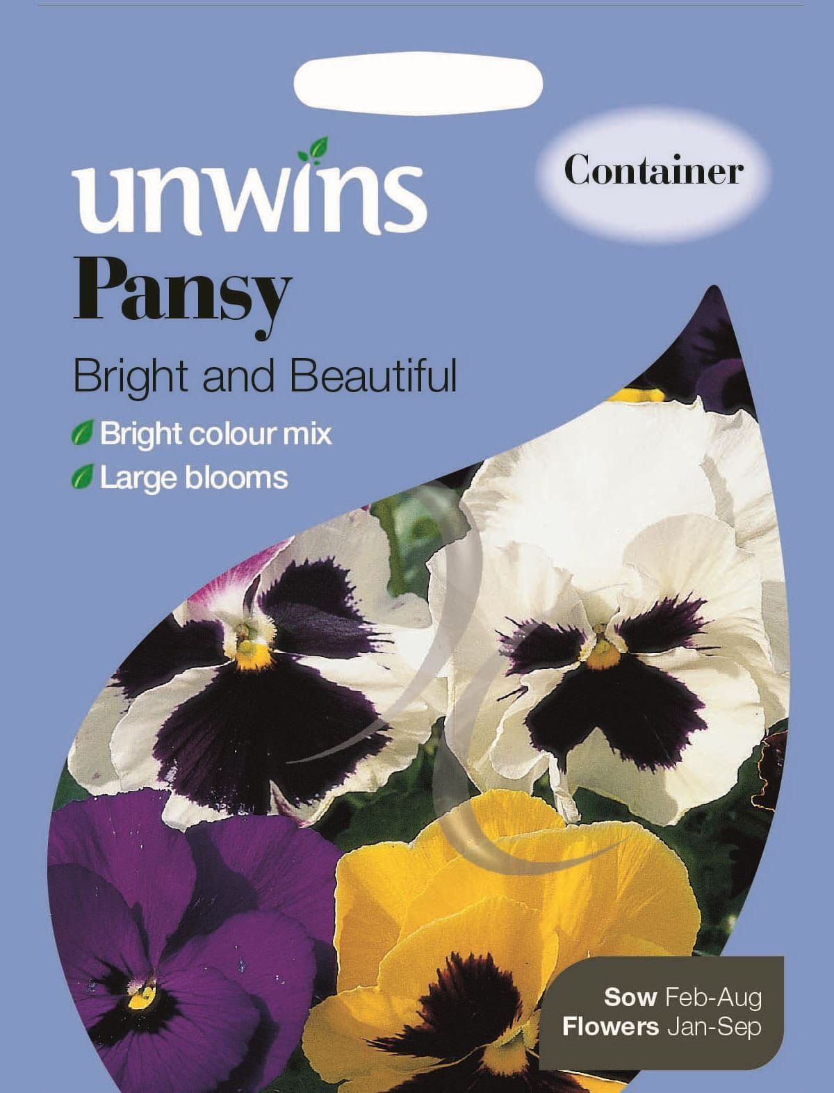 Unwins Pansy Bright and Beautiful 45 Seeds