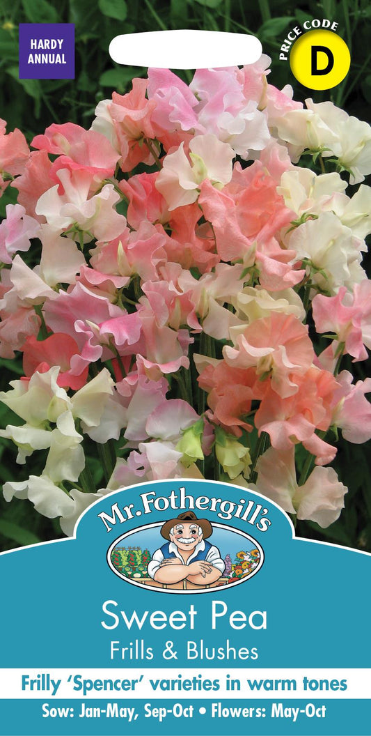 Mr Fothergills - Flower - Sweet Pea - Frills & Blushes - 25 Seeds