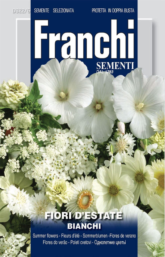 Franchi Seeds of Italy - Flower - FDBF_ 322-6 - Mixed Summer Flowers - White - Seeds