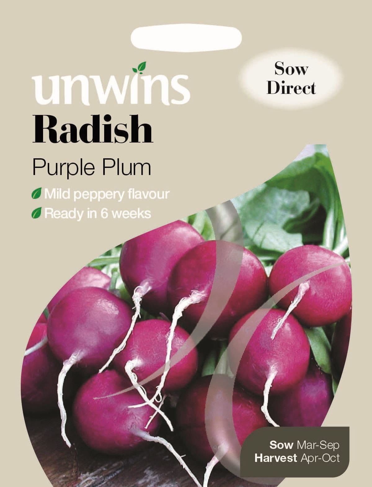 Unwins Radish Purple Plum 300 Seeds