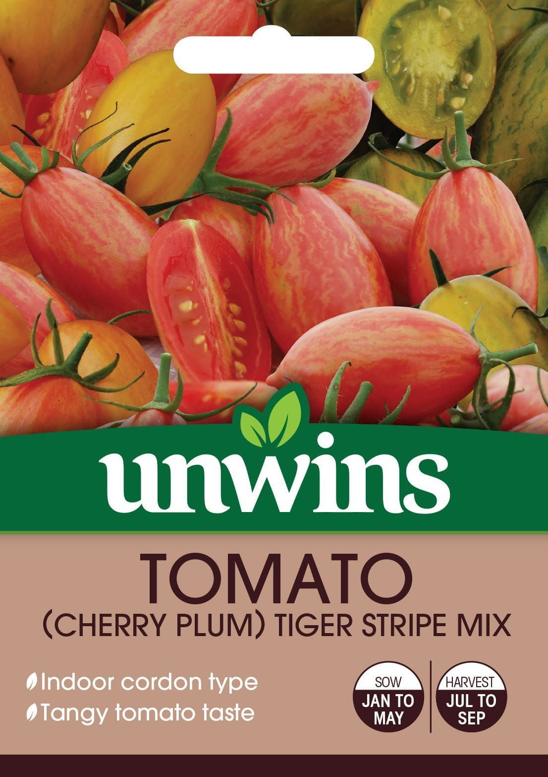 Unwins Tomato Cherry Plum Tiger Stripe Mix 8 Seeds