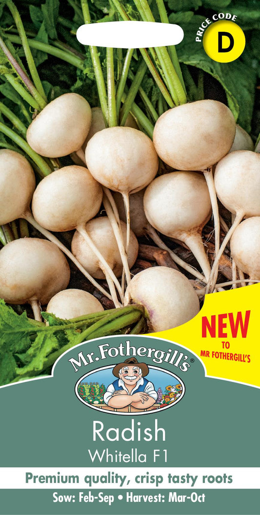 Mr Fothergills - Vegetable - Radish - Whitella F1 - 300 Seeds