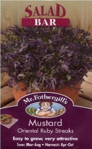 Mr Fothergills Salad Mustard Oriental Ruby Streaks 350 Seeds