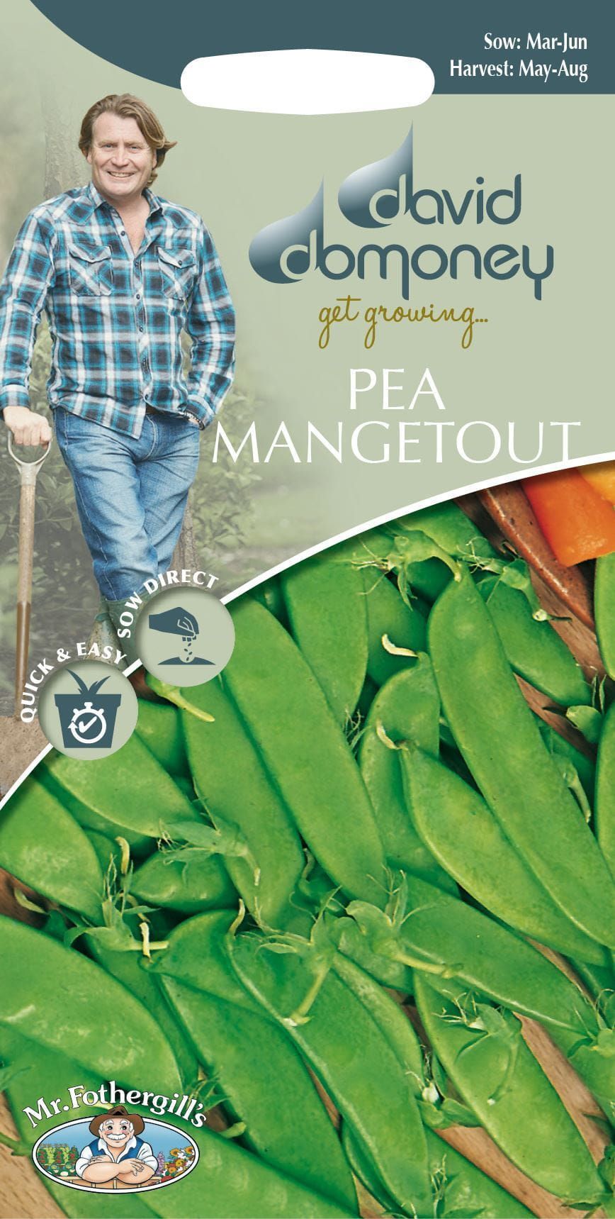 Mr Fothergills - David Domoney - Vegetable - Pea Mangetout - Norli - 80 Seeds