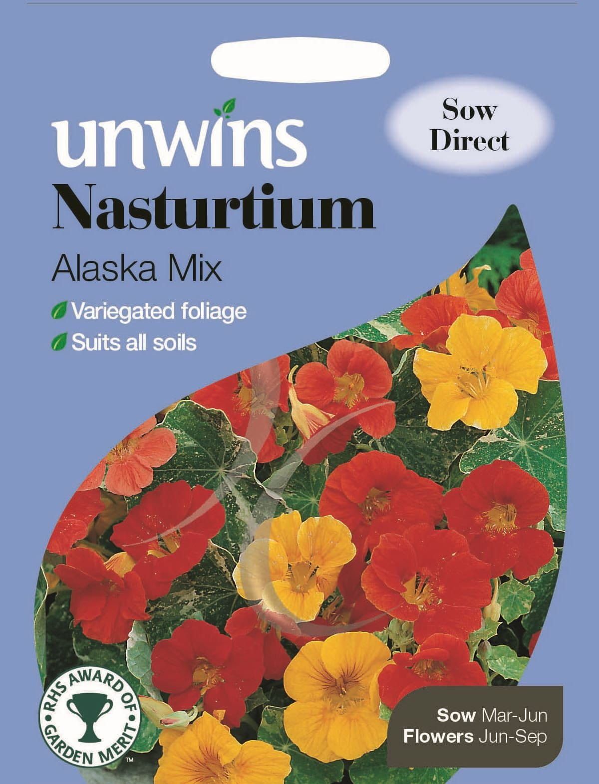 Unwins Nasturtium Alaska Mix 30 Seeds