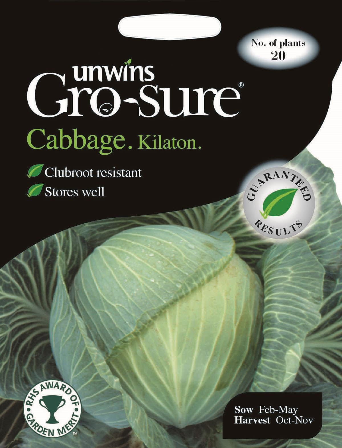 Unwins Cabbage Kilaton F1 20 Seeds