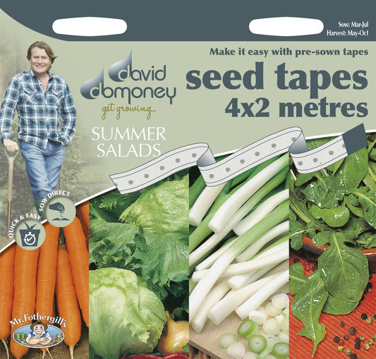 Mr Fothergills - David Domoney - Vegetable - Summer Salads - Seed Tapes