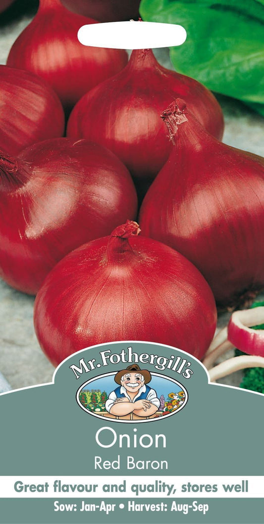 Mr Fothergills Onion Red Baron 150 Seeds