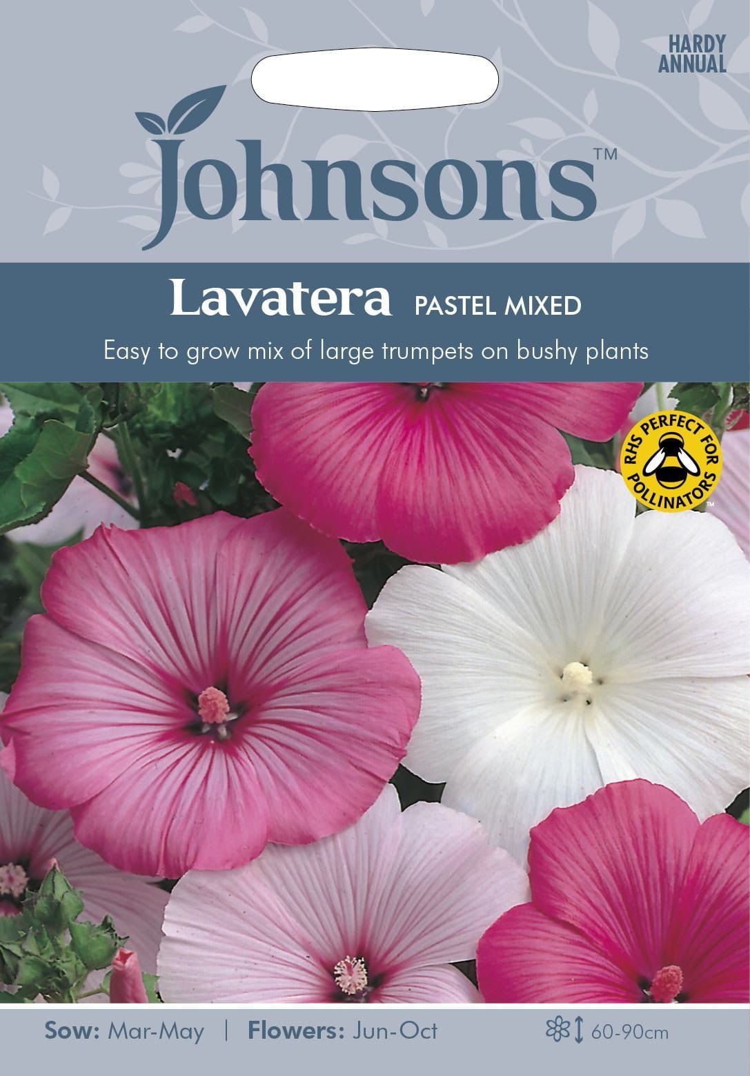 Johnsons Lavatera Pastel Mixed 75 Seeds