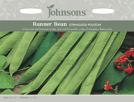 Johnsons Runner Bean Polestar 50 Seeds
