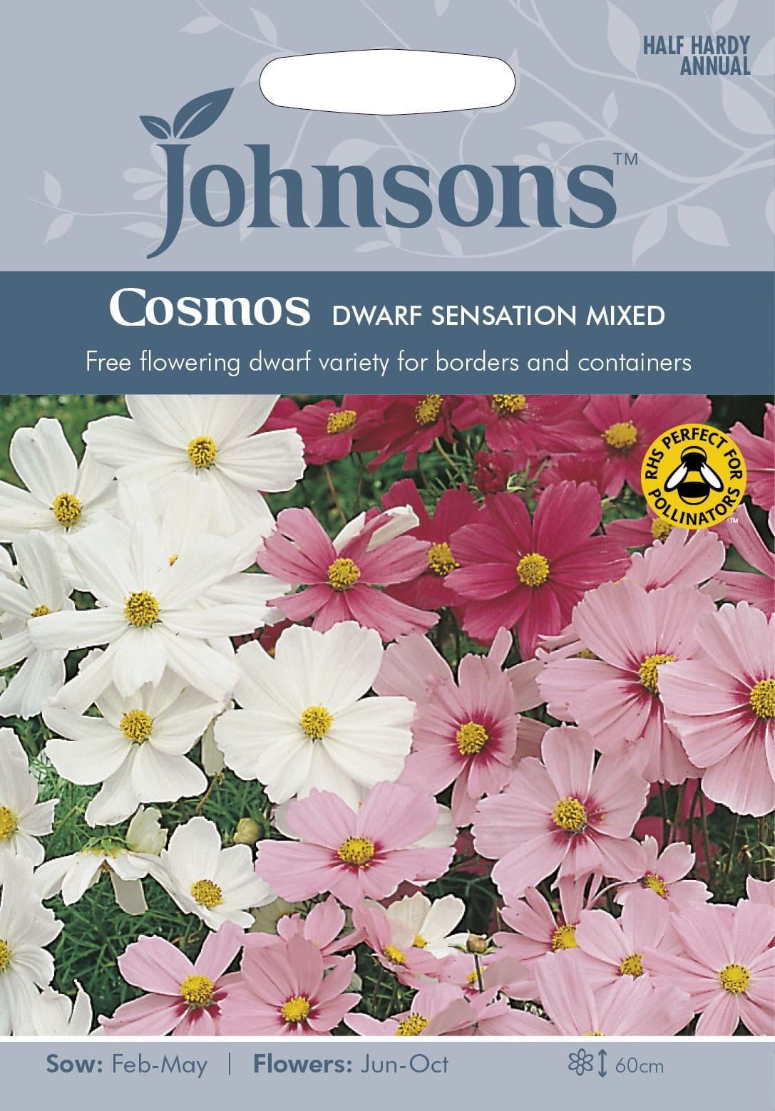 Johnsons Cosmos Dwarf Sensation Mixed 60 Seeds