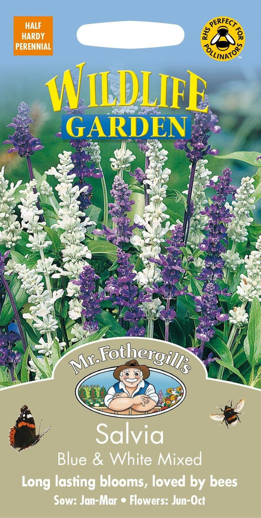 Mr Fothergills Salvia Blue & White 250 Seeds