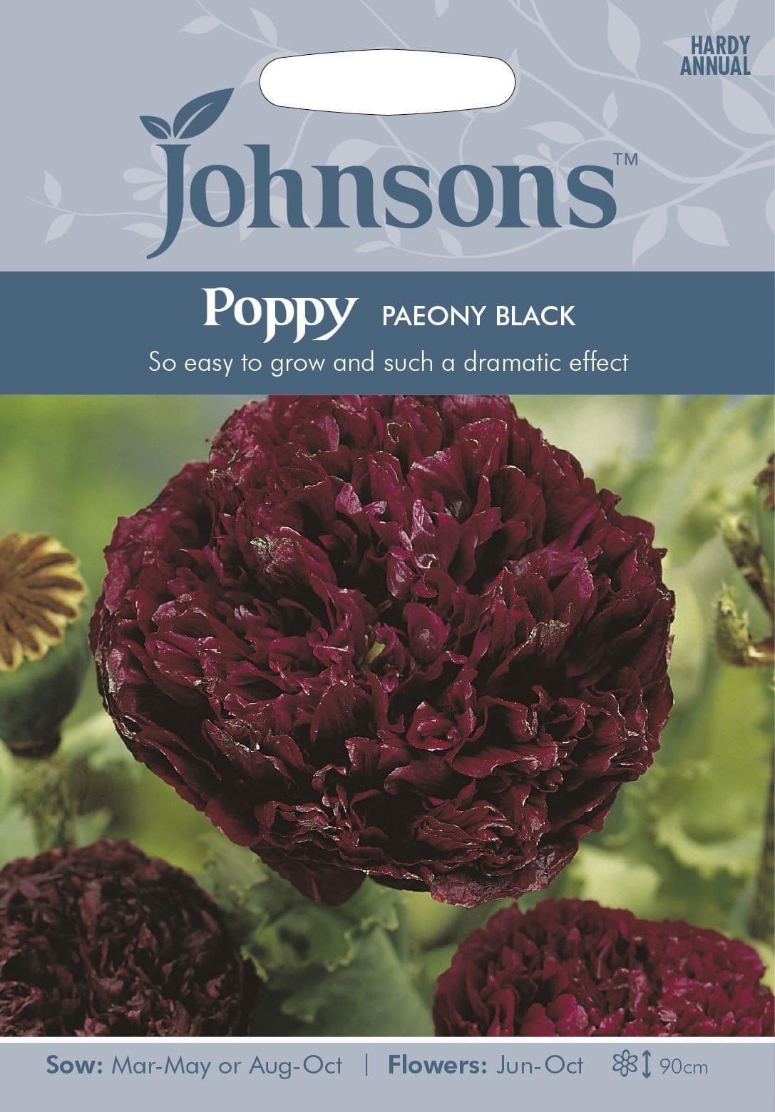 Johnsons Poppy Paeony Black 750 Seeds