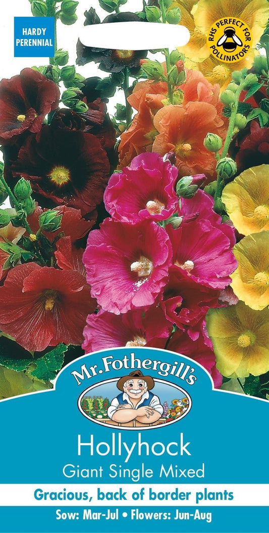 Mr Fothergills Hollyhock Giant Single Mixed 50 Seeds