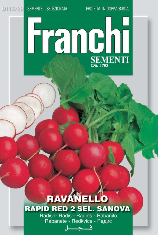 Franchi Seeds of Italy Radish Rapid Red 2 Sel. Sanova Seeds