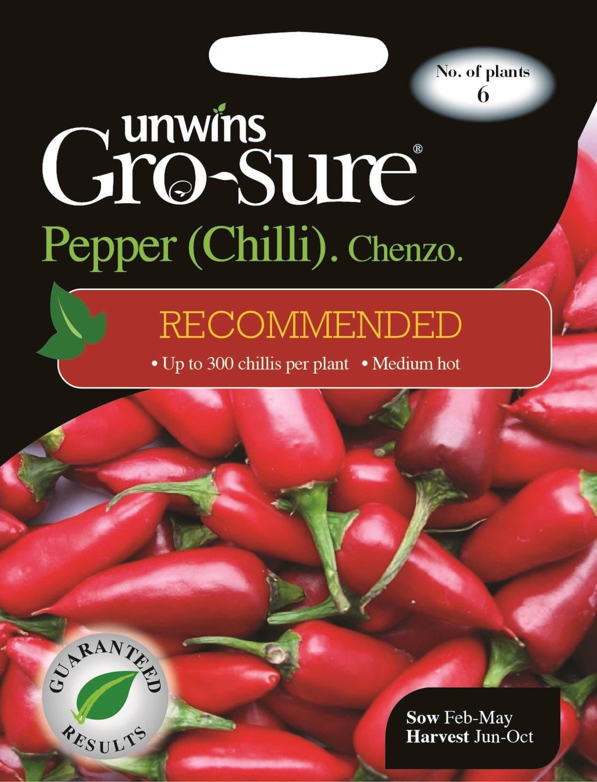 Unwins Pepper (Chilli) Chenzo F1 6 Seeds