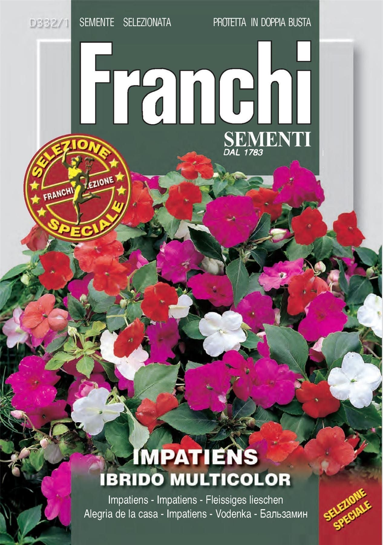 Franchi Seeds of Italy - Flower - FDBF_S 332-1 - Impatiens - Ibrido Mix - Seeds