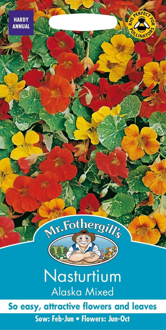 Mr Fothergills Nasturtium Alaska Mixed 25 Seeds