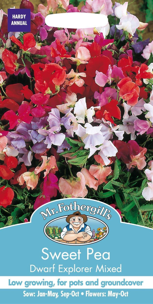 Mr Fothergills Sweet Pea Dwarf Explorer Mixed 25 Seeds