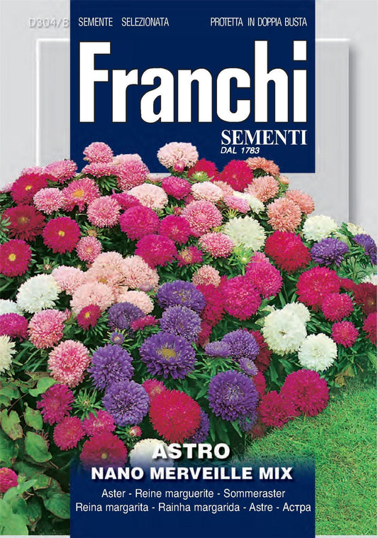 Franchi Seeds of Italy - Flower - FDBF_ 304-8 - Aster - Merveille Multicolour - Seeds