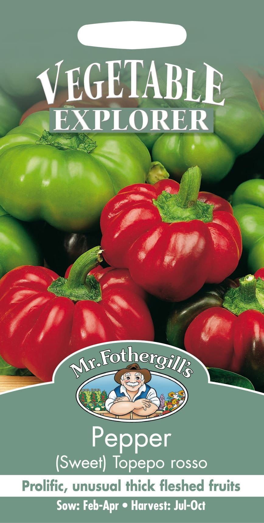Mr Fothergills Sweet Pepper Topepo Rosso F1 30 Seeds