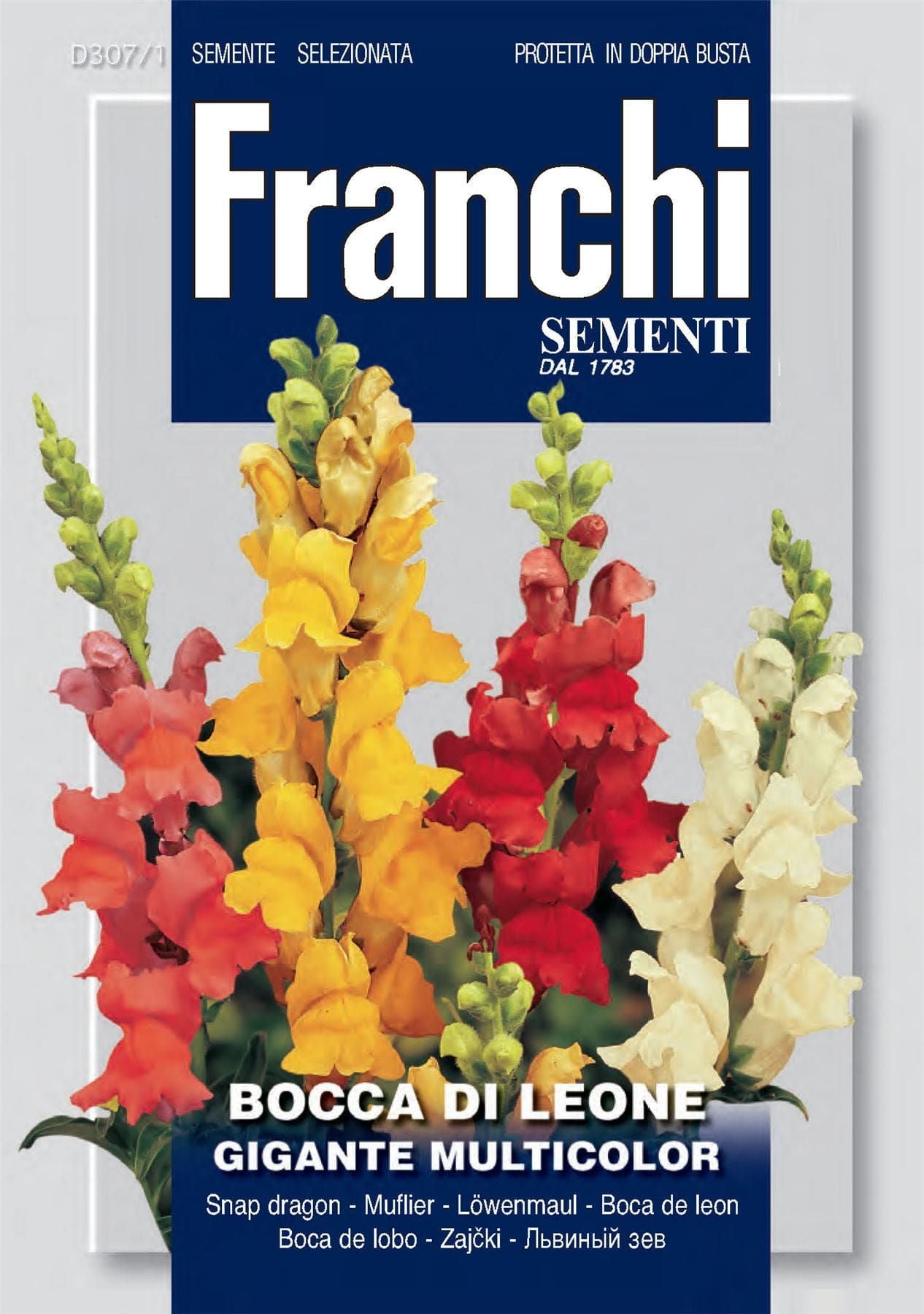 Franchi Seeds of Italy - Flower - FDBF_ 307-1 - Antirrhinum - Gigante Multicolour - Seeds