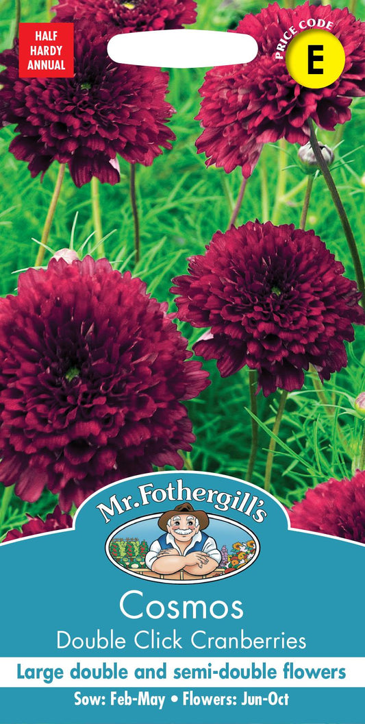 Mr Fothergills - Flower - Cosmos - Double Click Cranberries - 25 Seeds
