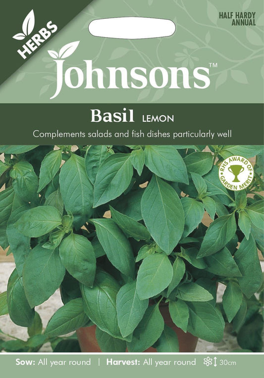 Johnsons Herb Basil Lemon 300 Seeds