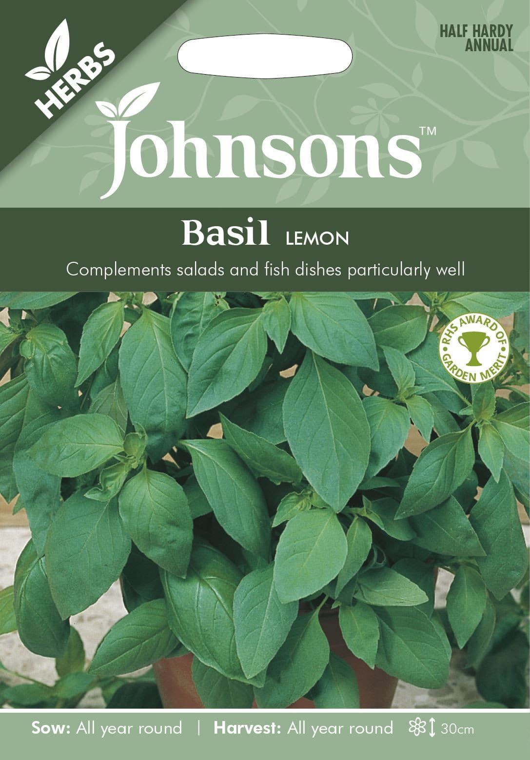 Johnsons Basil Lemon 300 Seeds