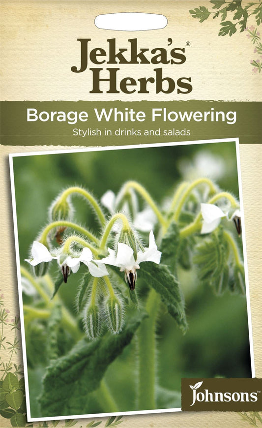 Johnsons Jekka's Herbs Borage White Flowering 35 Seeds