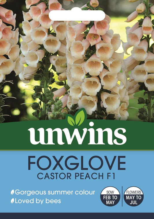 Unwins Foxglove Castor Peach F1 20 Seeds