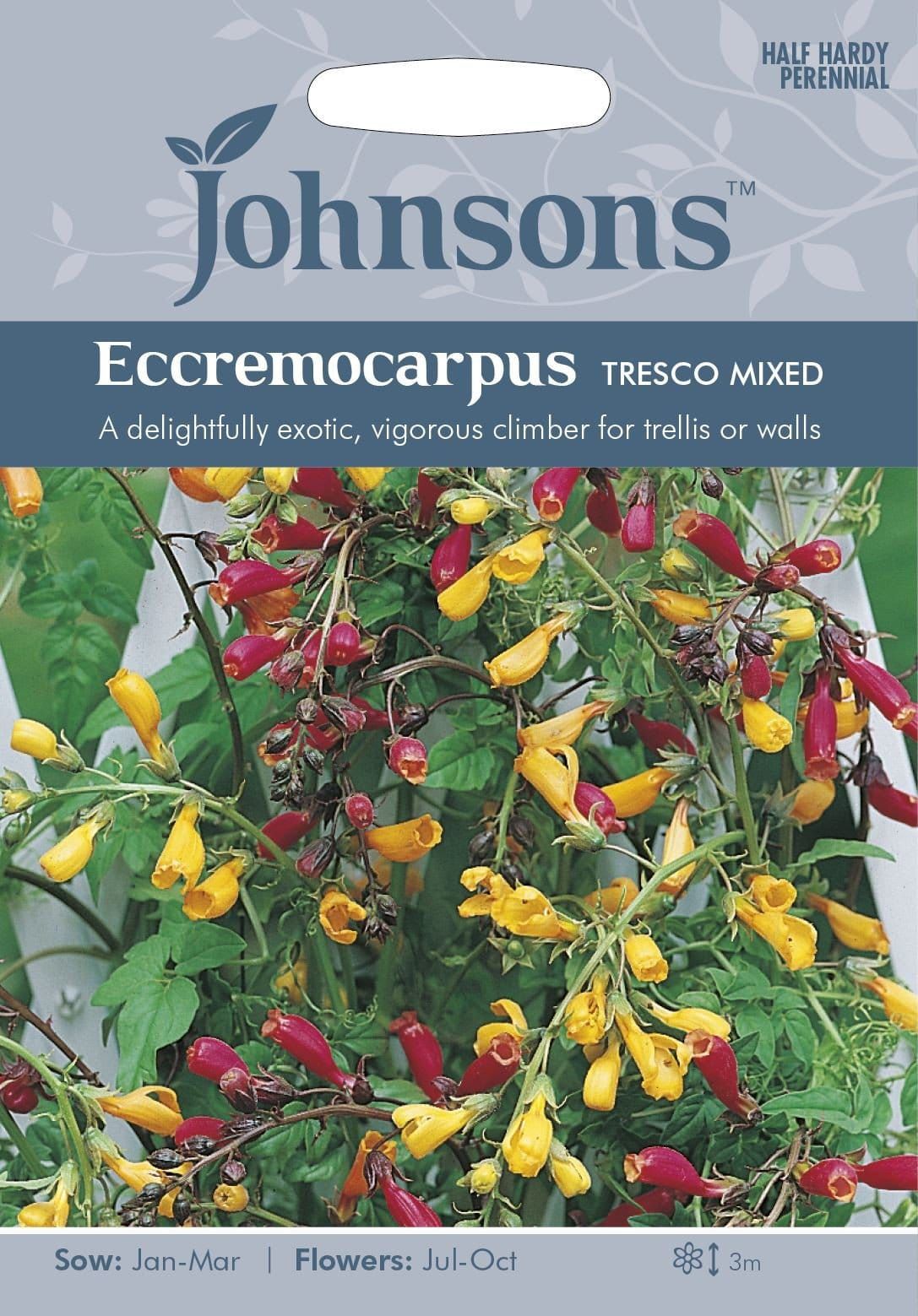Johnsons Eccremocarpus Tresco Mixed 150 Seeds