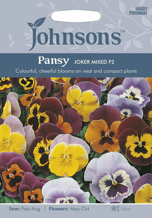 Johnsons Pansy Joker Mixed F2 45 Seeds