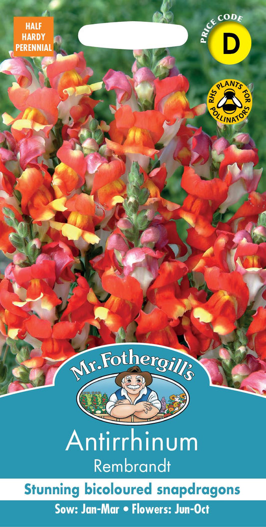 Mr Fothergills - Flower - Antirrhinum - Rembrandt - 750 Seeds