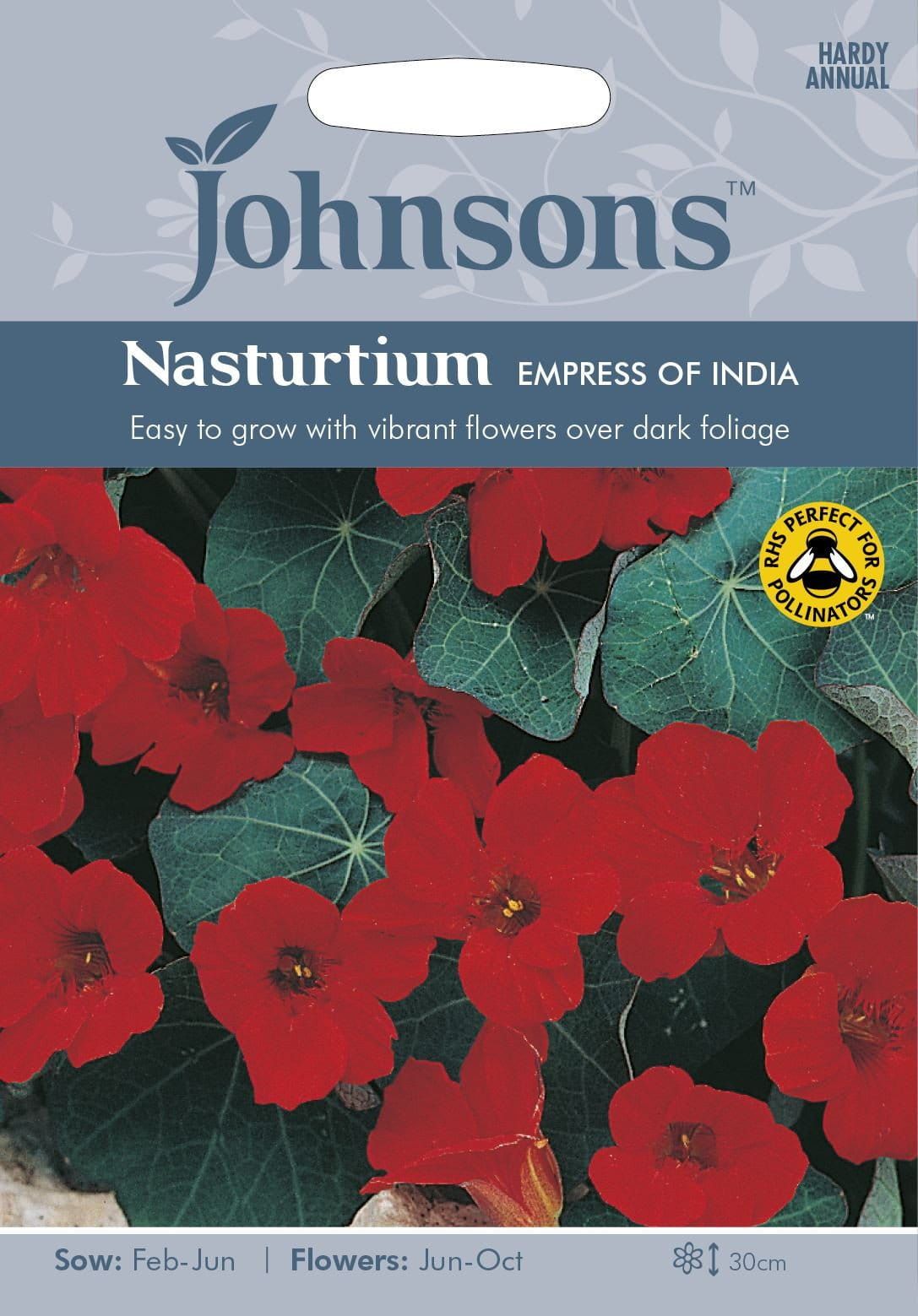 Johnsons Nasturtium Empress of India 25 Seeds