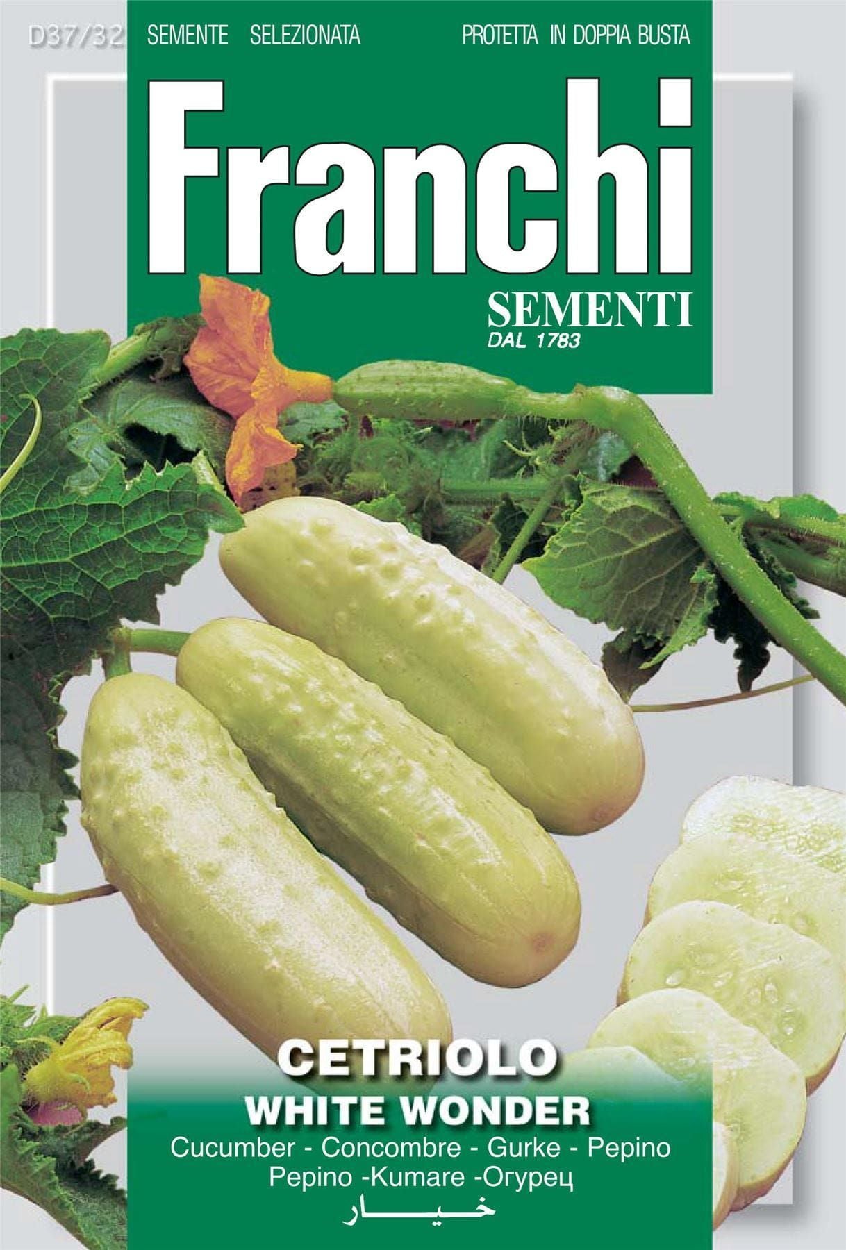 Franchi Seeds of Italy - DBO 37/32 - Cucumber - White Wonder - Seeds