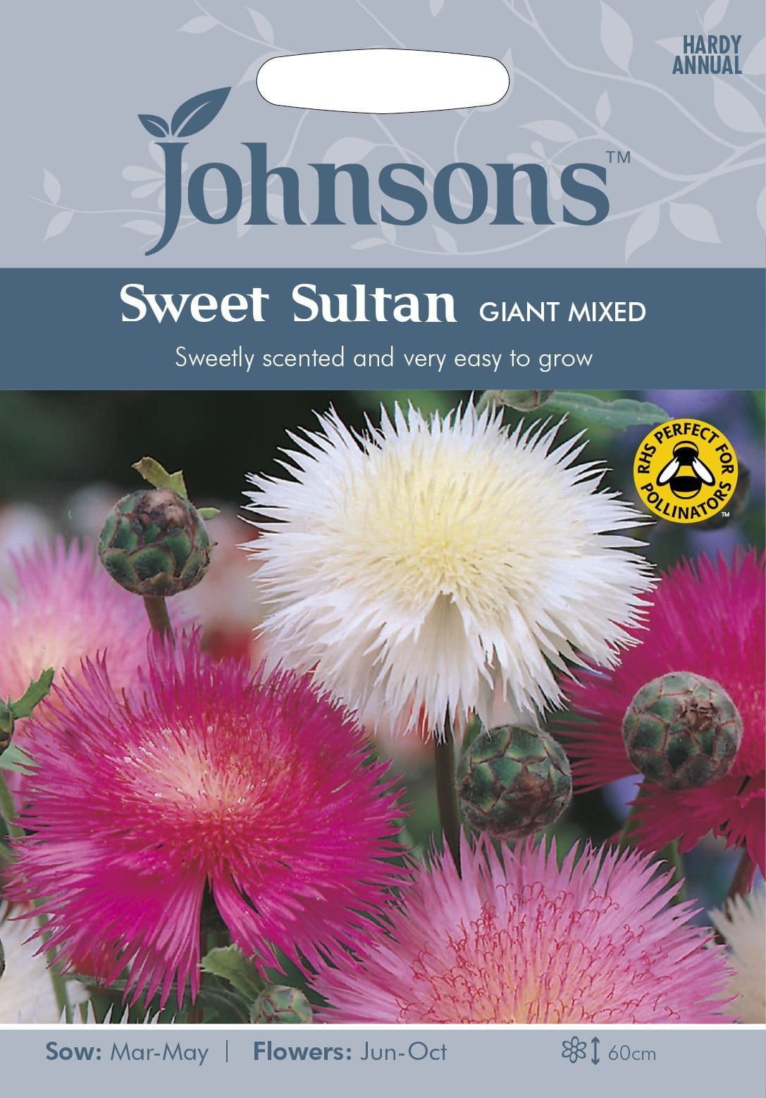 Johnsons Sweet Sultan Giant Mixed 100 Seeds