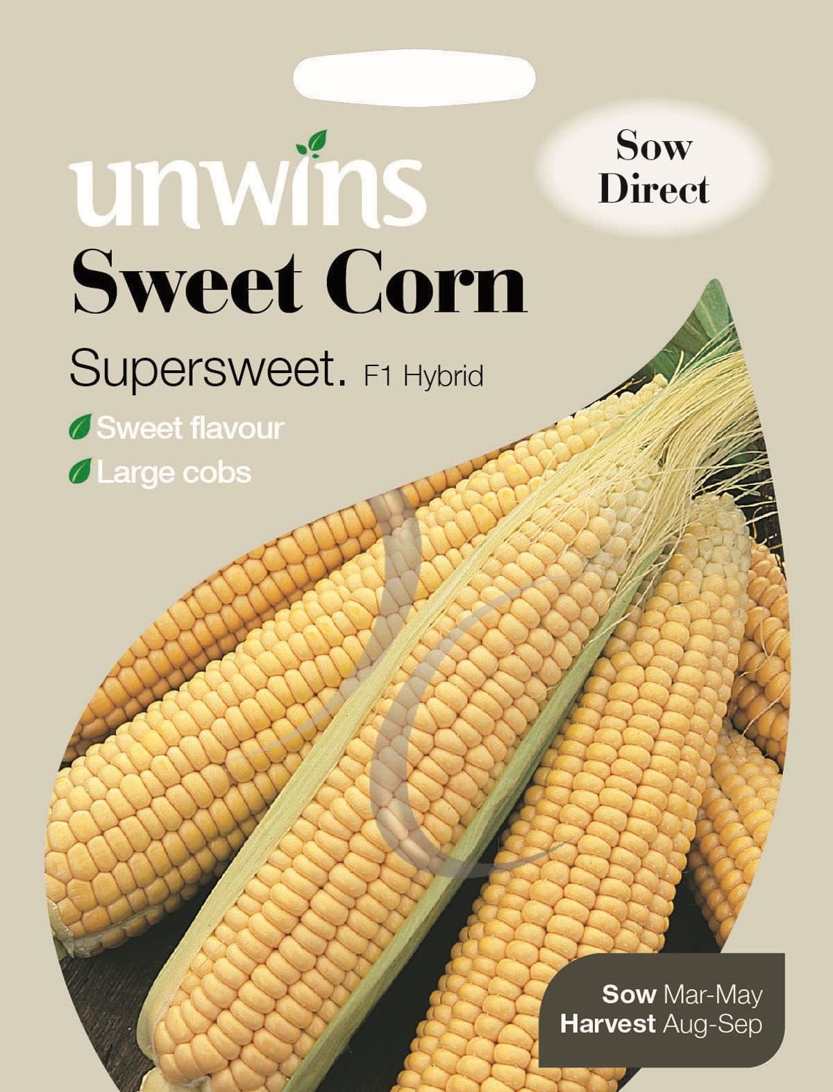 Unwins Sweet Corn Supersweet F1 (d) 35 Seeds
