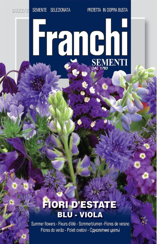 Franchi Seeds of Italy - Flower - FDBF_ 322-2 - Mixed Summer Flowers - Blue - Seeds