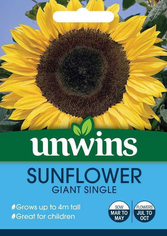 Unwins Sunflower Giant Single 45 Seeds