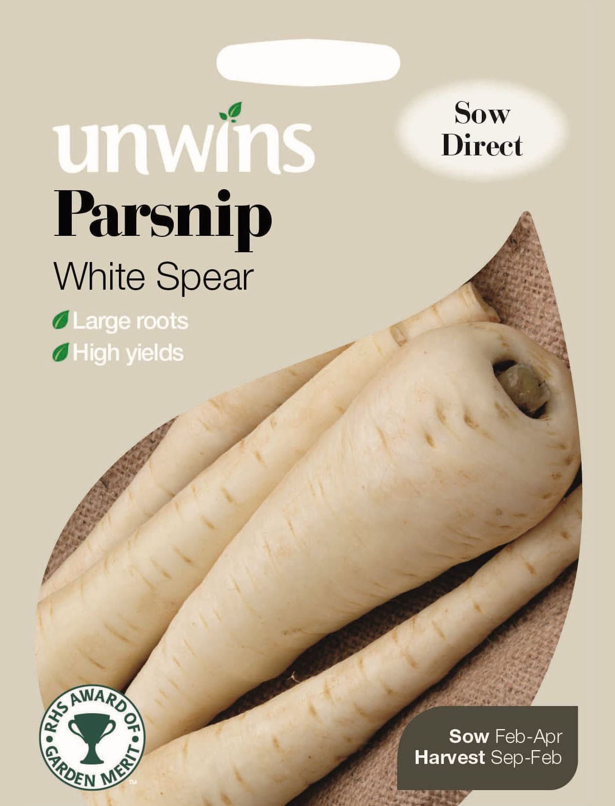 Unwins Parsnip White Spear 200 Seeds