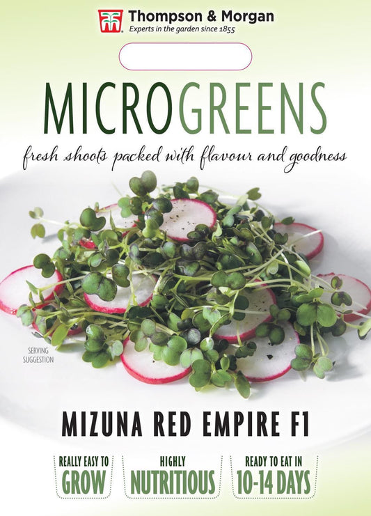 Thompson & Morgan Vegetable Microgreens Mizuna Red Empire F1  - 250 Seeds