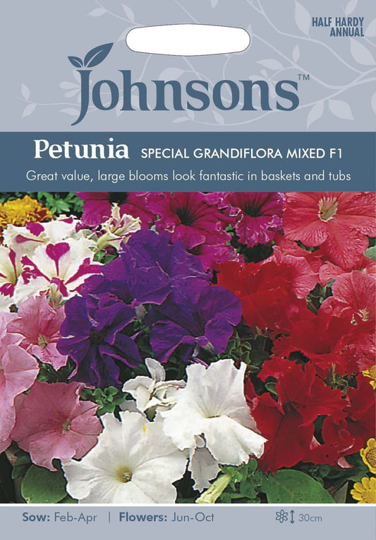 Johnsons Petunia Special Grandiflora Mixed F1 120 Seeds