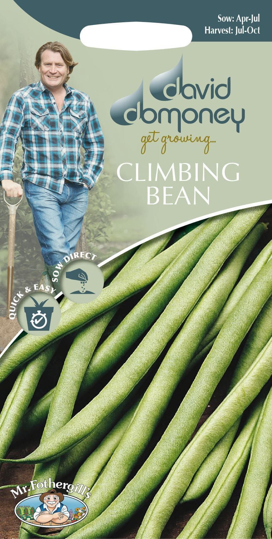 Mr Fothergills - David Domoney - Vegetable - Climbing Bean - Cobra - 60 Seeds