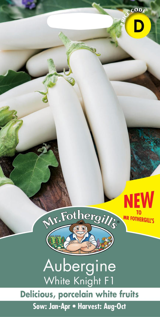Mr Fothergills - Vegetable - Aubergine - White Knight F1 -  Seeds