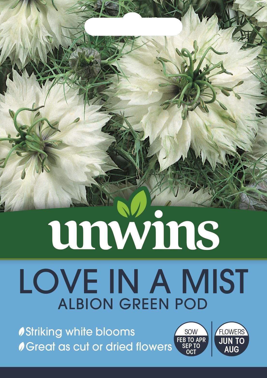 Unwins Love in a Mist Albion Green Pod Seeds